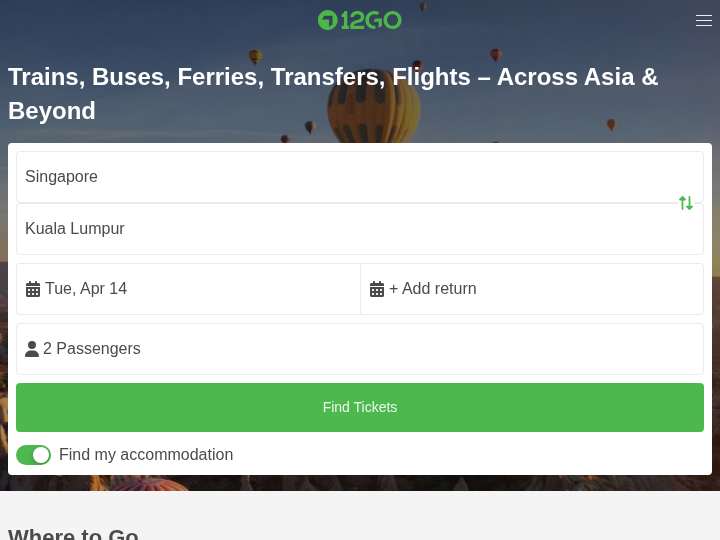 12Go Affiliate Program website preview