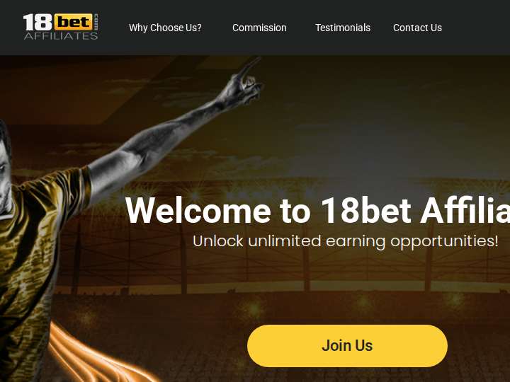 18Bet Affiliates website preview