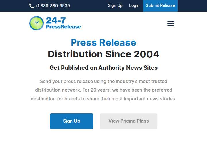 24-7 Press Release website preview