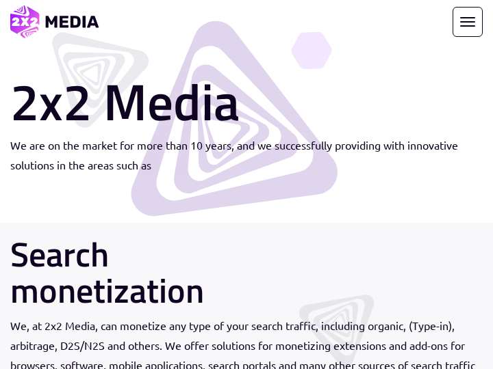 2x2 Media website preview