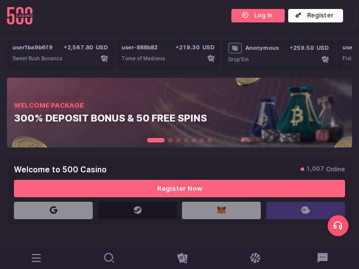 500 Casino Affiliates website preview
