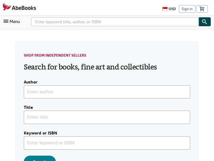 AbeBooks Affiliate Program website preview