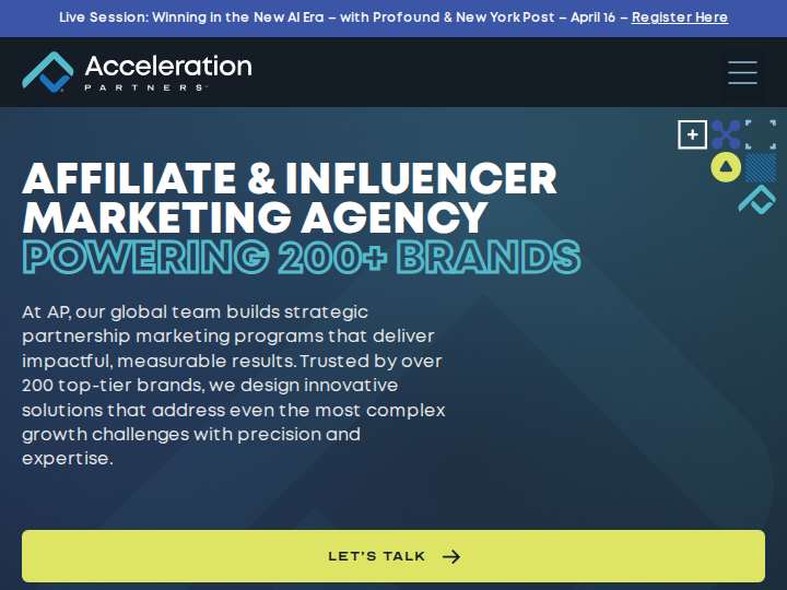 Acceleration Partners Affiliate Program website preview
