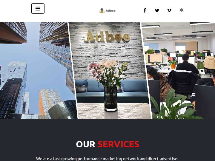 Adbee website preview