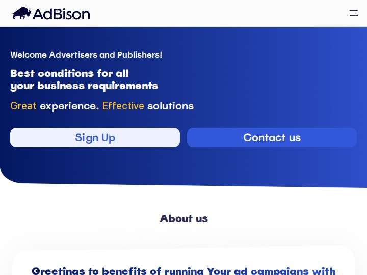 AdBison website preview