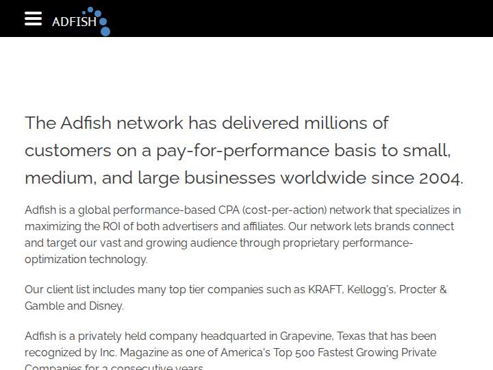 AdFish website preview