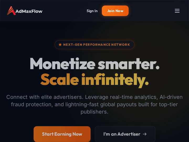 AdMaxFlow website preview