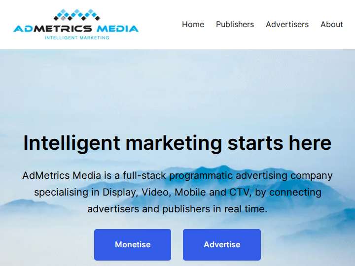 AdMetrics Media website preview