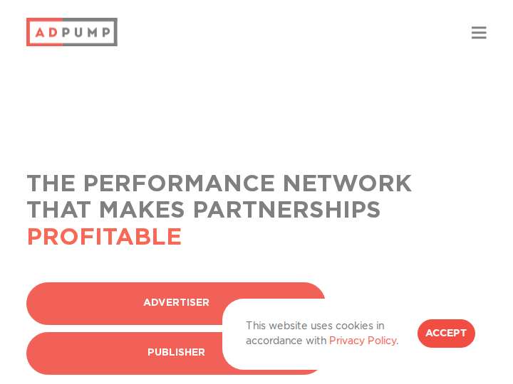 Adpump website preview
