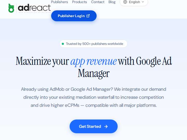 Adreact website preview
