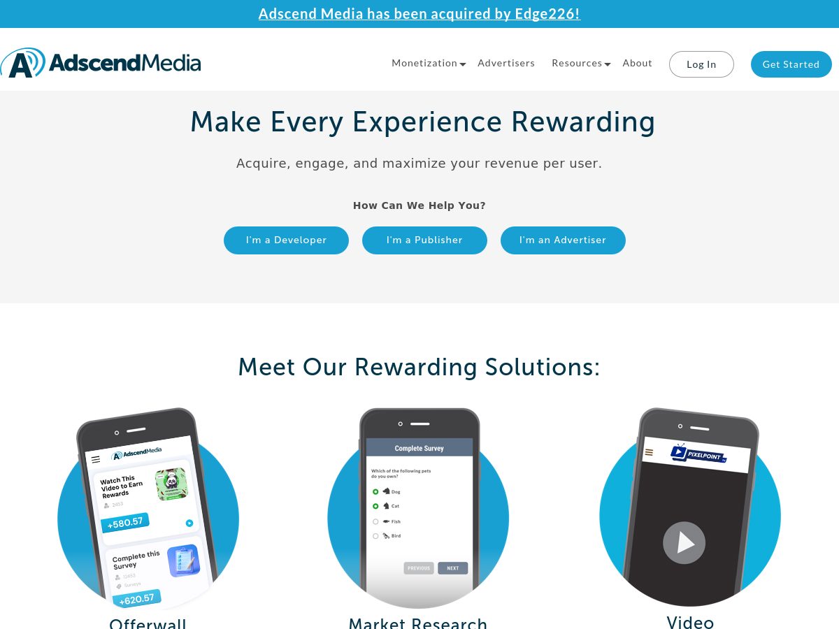 Adscend Media website preview