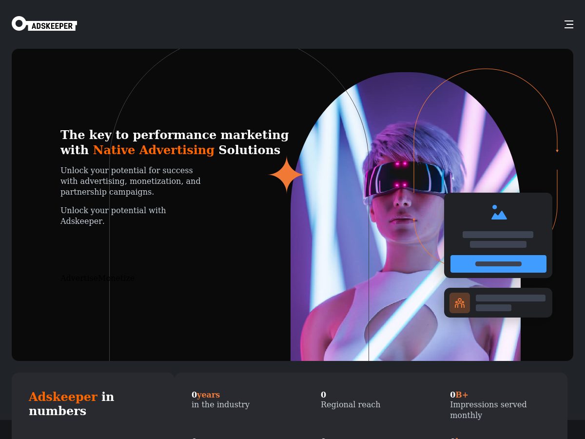 AdsKeeper website preview