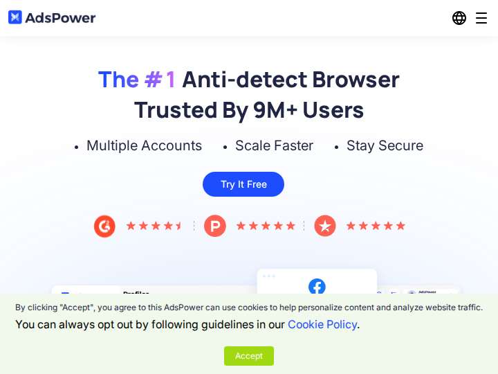 AdsPower Referral Program website preview