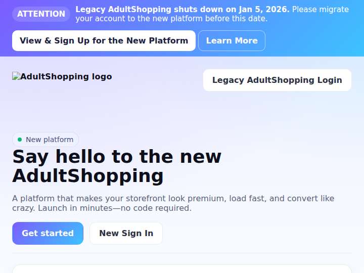 AdultShopping website preview