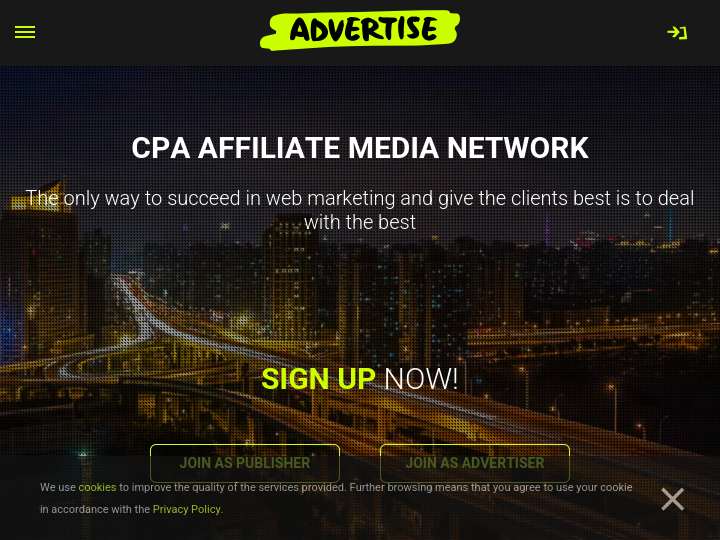 Advertise.net website preview