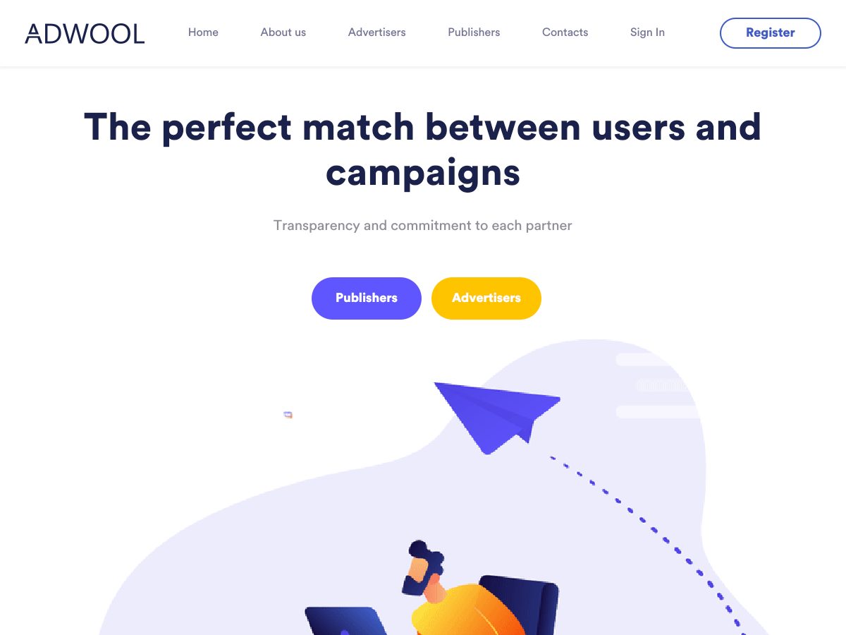 Adwool website preview