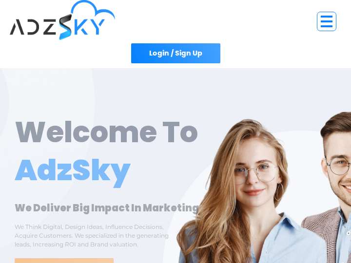 AdzSky website preview