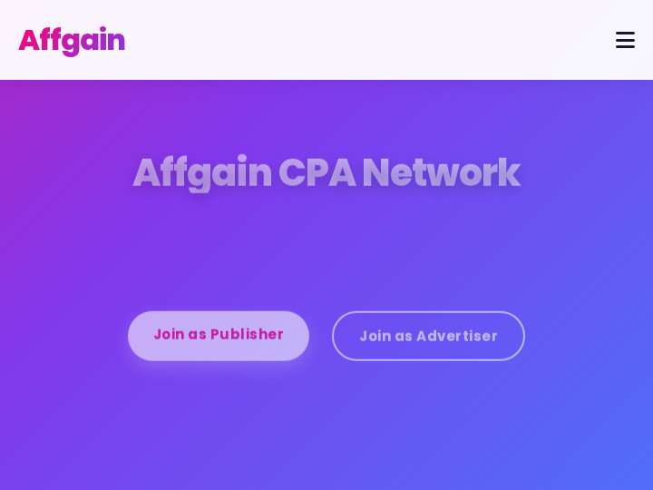 AffGain website preview