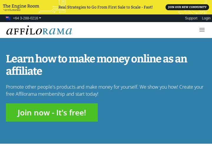 Affilorama website preview