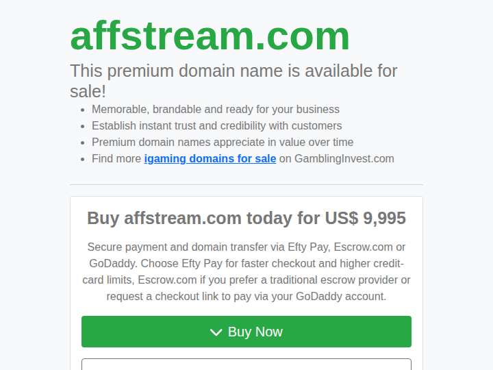 Affstream website preview
