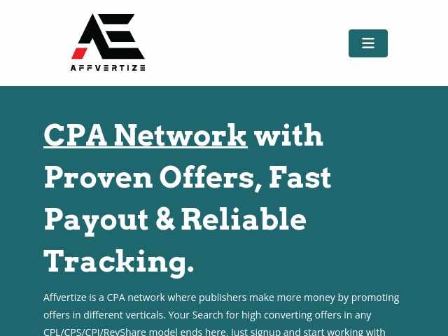 Affvertize website preview