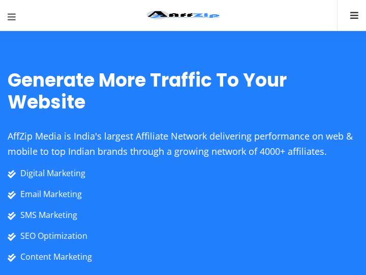 AffZip Media website preview