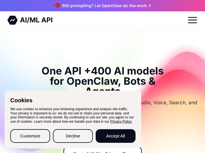 AI/ML API Affiliate Program website preview