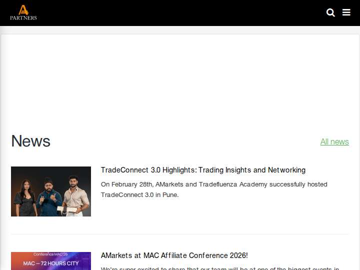 AMarkets - CPA - IB website preview
