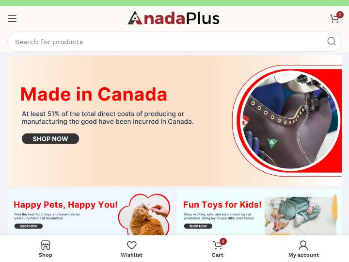 AnadaPlus Affiliate Program website preview