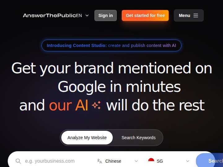 AnswerThePublic website preview