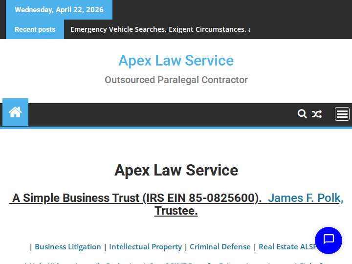 Apex Law Service website preview