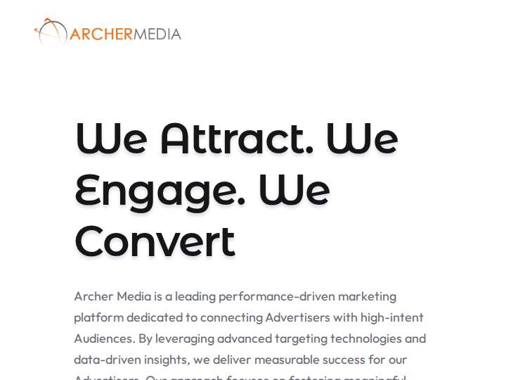 Archer Media Network website preview