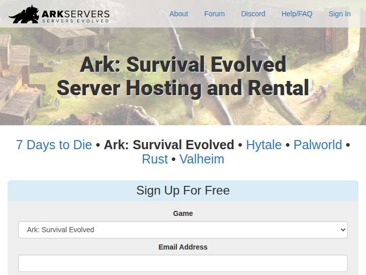 ArkServers.io Affiliate Program website preview