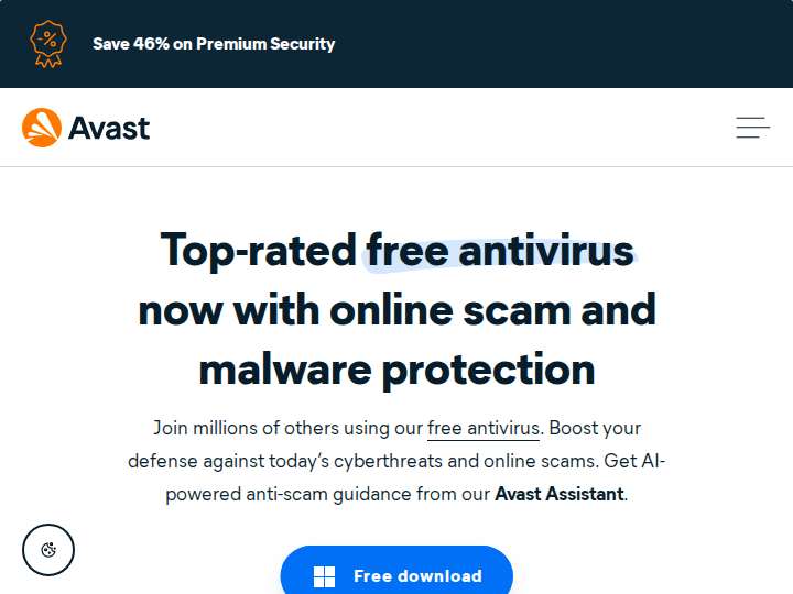 Avast website preview