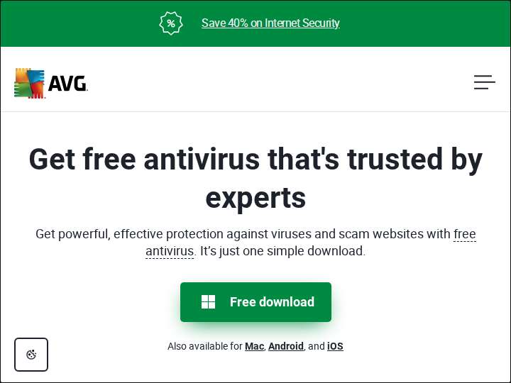 AVG website preview