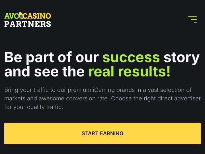 AvoCasino Partners website preview
