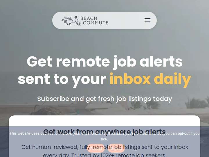 Beach Commute website preview