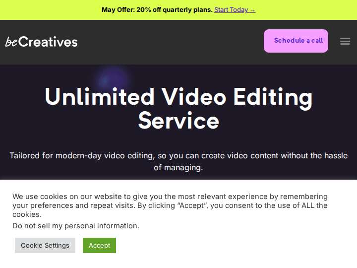 beCreatives website preview