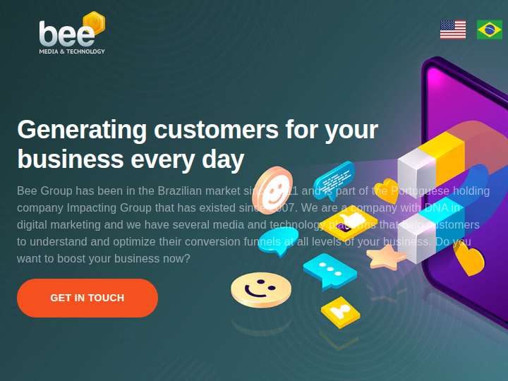 Beeleads website preview