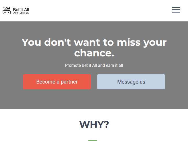 Bet It All Affiliates website preview