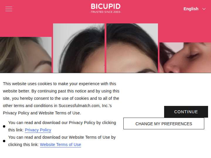 BiCupid website preview