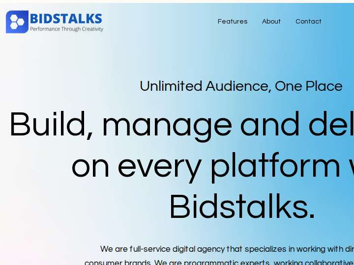 Bidstalks website preview