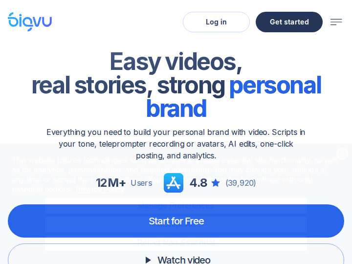 BIGVU website preview