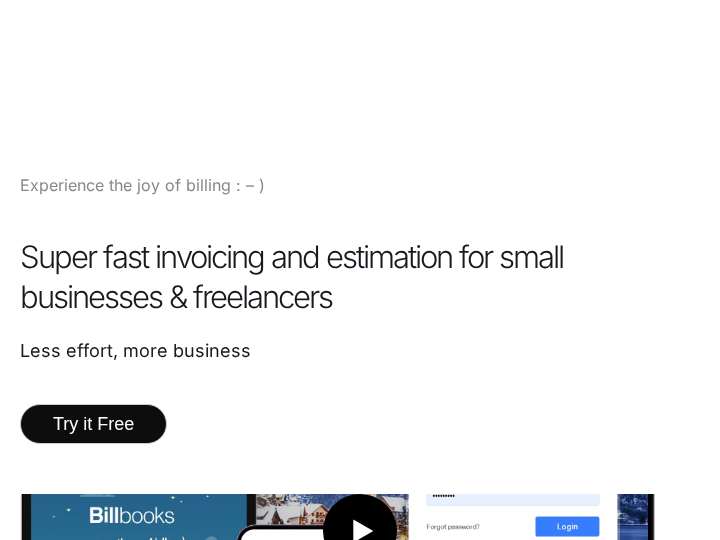 Billbooks website preview