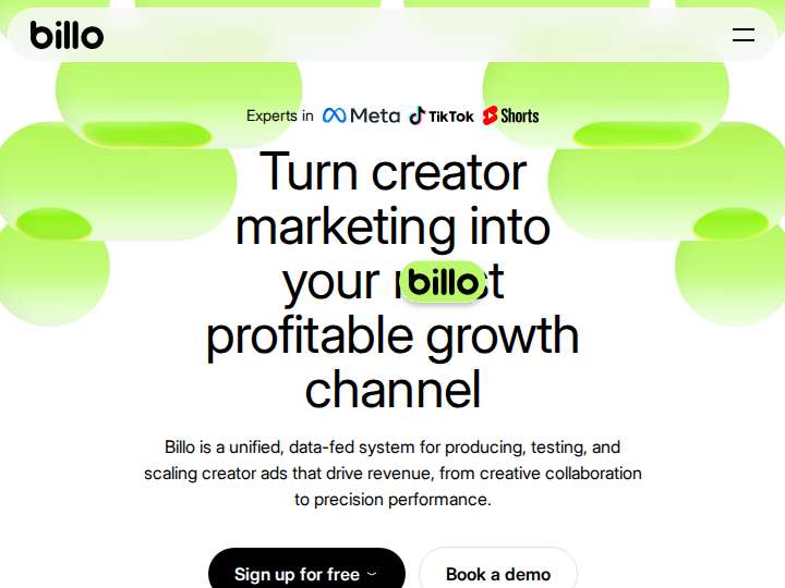 Billo Affiliate Program website preview