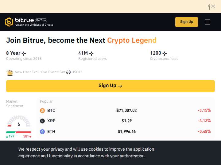 Bitrue Affiliate Program website preview