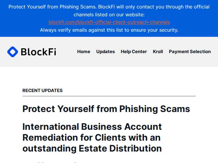 BlockFi website preview