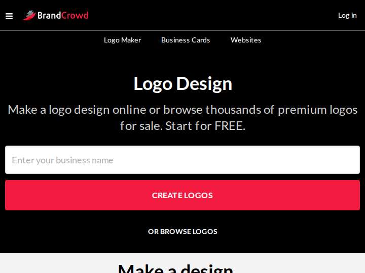 BrandCrowd website preview