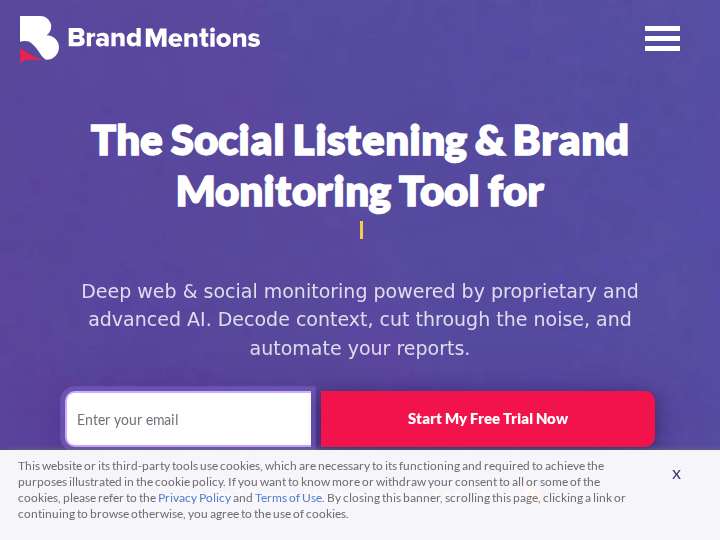 BrandMentions Affiliate Program website preview