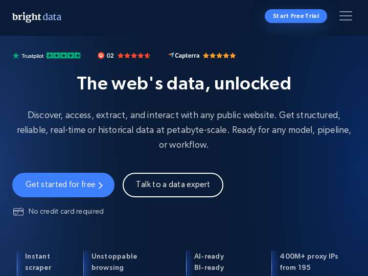 Bright Data (former Luminati) website preview